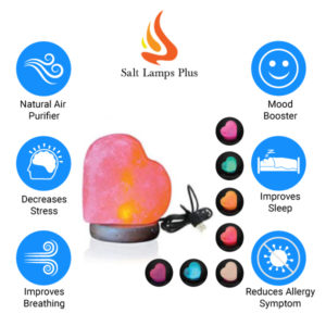 SLP Himalayan Heart Shape Salt Lamp with 7 Colors Changing